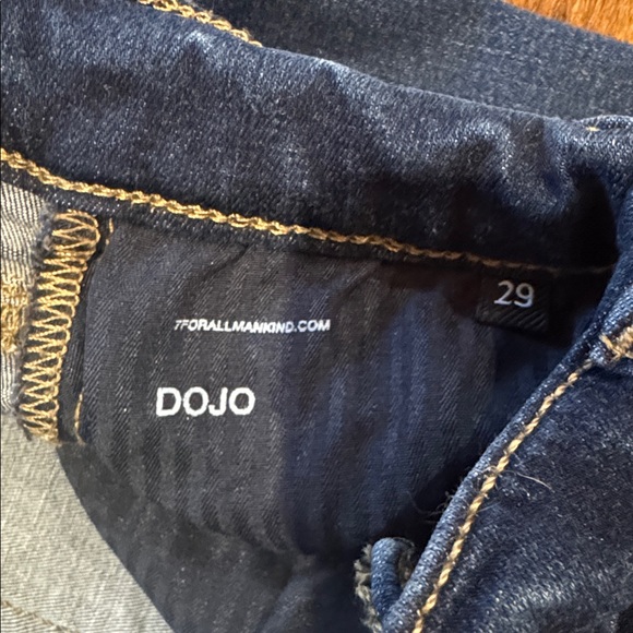 7 For All Mankind Dark Blue Dojo Flare Tailorless jeans Jeans - Picture 6 of 7